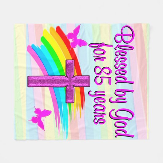 GEZEGEND DOOR GOD VOOR 85 JAAR FLEECE DEKEN (Voorkant (Horizontaal))