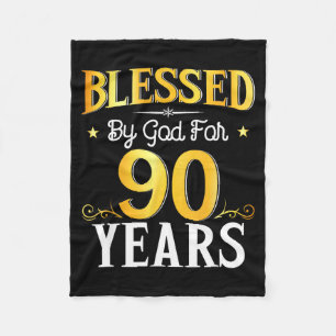 Gezegend door God voor 90 jaar 90ste verjaardag ma Fleece Deken