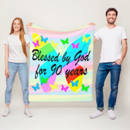  GEZEGEND DOOR GOD VOOR 90 JAAR FLEECE DEKEN