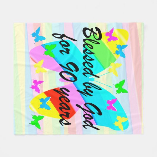  GEZEGEND DOOR GOD VOOR 90 JAAR FLEECE DEKEN (Voorkant (Horizontaal))