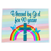 GEZEGEND DOOR GOD VOOR 90 JAAR GESCHENKZAK GROOT CADEAUZAKJE (Voorkant)