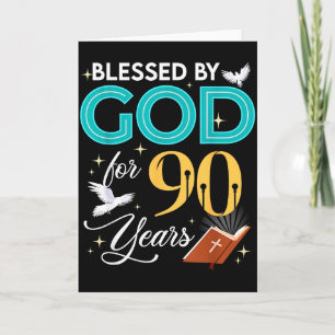 Gezegend door God voor 90 jaar oud 90 verjaardag 9 Kaart