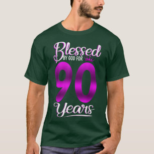 Gezegend door God voor 90 jaar oude 90e verjaardag T-shirt