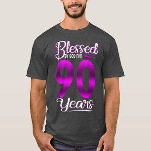 Gezegend door God voor 90 jaar oude 90e verjaardag T-shirt