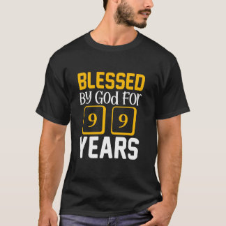 Gezegend door God voor 99 Jaar Gelukkige 99e Verja T-shirt