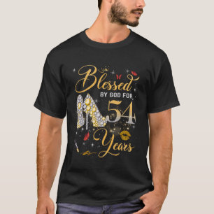 Gezegend door God voor vrouwen van 54 jaar 54ste v T-shirt