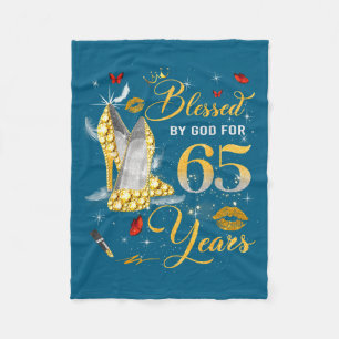 Gezegend door God voor vrouwen van 65 jaar 65ste v Fleece Deken