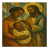 Gezegend door Jesus Afro-Amerikaans glanzend Poste Perfect Poster (Voorkant)