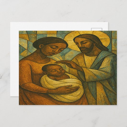 Gezegend door Jezus Afro-Amerikaans Briefkaart (Voorkant / Achterkant)