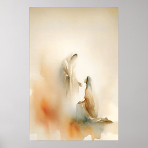 Gezegend Door Jezus Minimalistische Waterverf Chri Poster