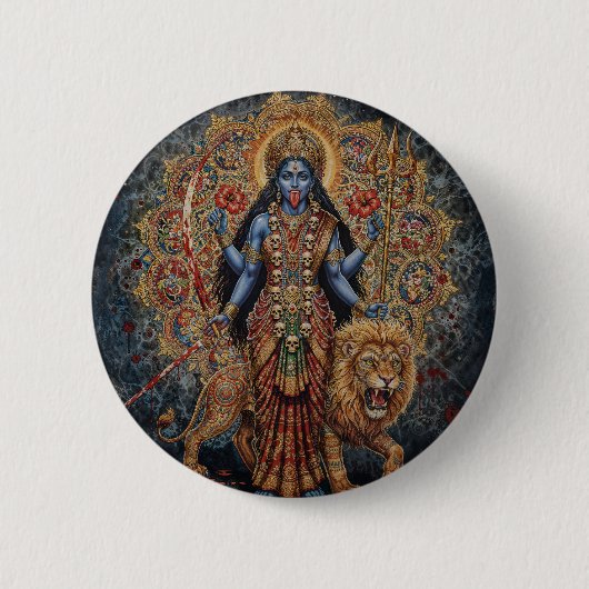Gezegend door Kali Ronde Button 5,7 Cm (Voorkant)