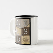 Gezegend door overvloed aan schoonheid tweekleurige koffiemok (Voorkant links)