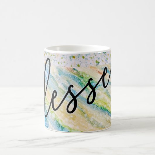 "Gezegend" eenvoudige abstracte mok (Center)