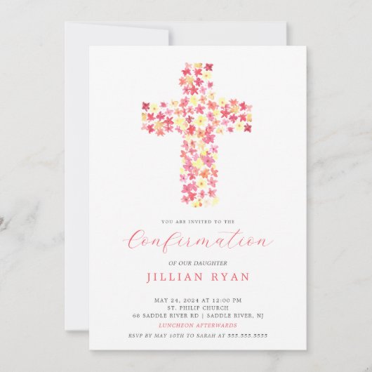 Gezegend eerste bevestigingsuitnodiging kaart (Voorkant)