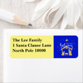 Gezegend Eerste Huis Kerstmis Geboorte Scène Etiket (Insitu)