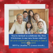 Gezegend Eerste Huis Kerstmis Geboorte Scène Feestdagenkaart