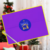 Gezegend Eerste Huis Kerstmis Geboorte Scène Ronde Sticker