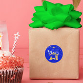 Gezegend Eerste Huis Kerstmis Geboorte Scène Ronde Sticker