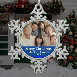 Gezegend Eerste Huis Kerstmis Geboorte Scène Tin Sneeuwvlok Ornament