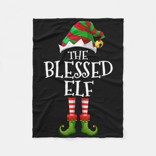 Gezegend Elf Leuk Bijpassend Pyjama Groep Kerstmis Fleece Deken (Voorkant)