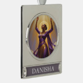 Gezegend en bekrachtigd vakantie Ornament Verzilverd Banner Ornament (Rechts)