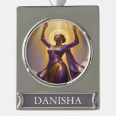 Gezegend en bekrachtigd vakantie Ornament Verzilverd Banner Ornament (Voorkant)