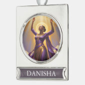 Gezegend en bekrachtigd vakantie Ornament Verzilverd Banner Ornament (Links)