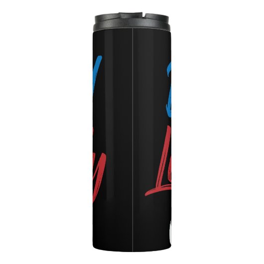 Gezegend en bemind door Jezus Thermosbeker (Achterkant)