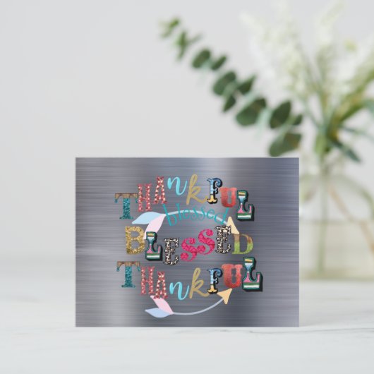 Gezegend en Dankbaar Briefkaart (Staand voorkant)