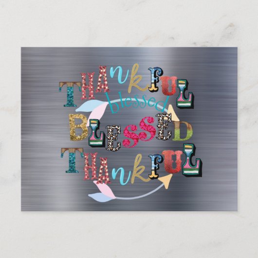 Gezegend en Dankbaar Briefkaart (Voorkant)