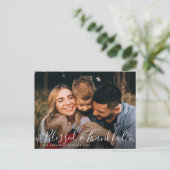 GEZEGEND EN DANKBAAR | Foto Thanksgiving Briefkaar Briefkaart (Staand voorkant)