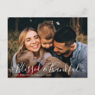 GEZEGEND EN DANKBAAR   Foto Thanksgiving Briefkaar Briefkaart