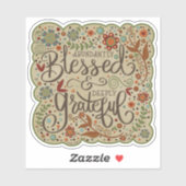 Gezegend en dankbaar Fun Folk Inspirivity Sticker (Vel)