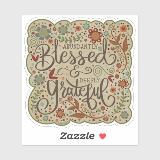 Gezegend en dankbaar Fun Folk Inspirivity Sticker (Vel)