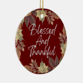 Gezegend en dankbaar keramisch ornament (Rechts)