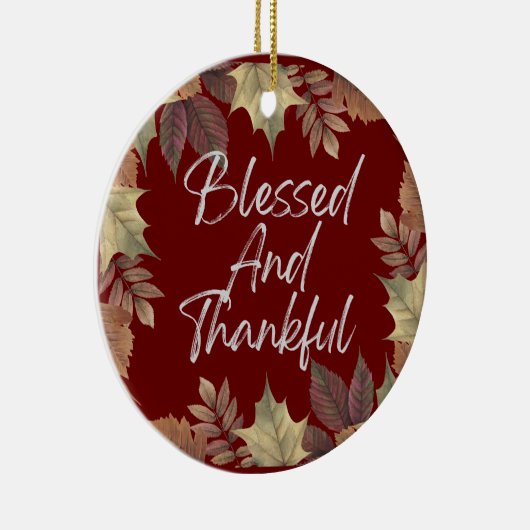 Gezegend en dankbaar keramisch ornament (Rechts)