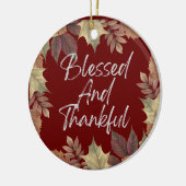 Gezegend en dankbaar keramisch ornament (Links)