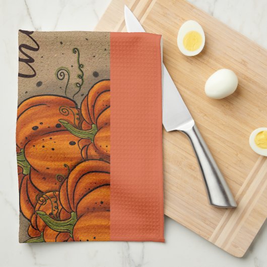 Gezegend en dankbaar keukenhanddoeken (Quarter Fold)