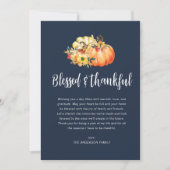 Gezegend en Dankbaar marineblauw Thanksgiving Feestdagenkaart (Voorkant)