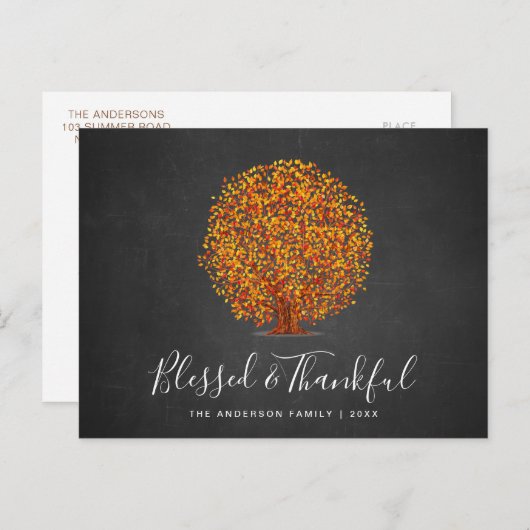 GEZEGEND EN DANKBAAR | Thanksgiving Briefkaart (Voorkant / Achterkant)