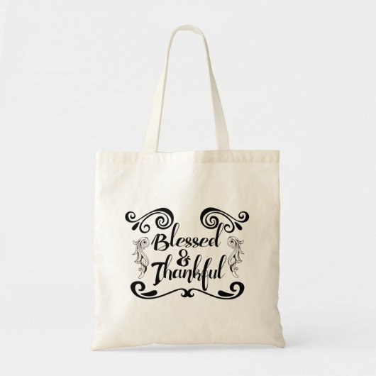 Gezegend en dankbaar tote bag (Voorkant)