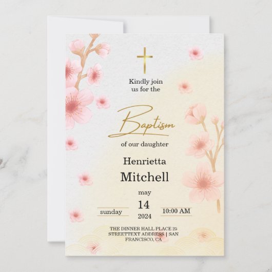 "Gezegend en gedoopt: een dag om te gedenken" Kaart (Voorkant)