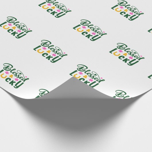 Gezegend en gelukkig inpakpapier (Hoek)