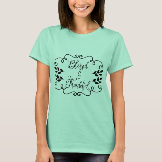 Gezegend en gelukkig t-shirt (Voorkant)