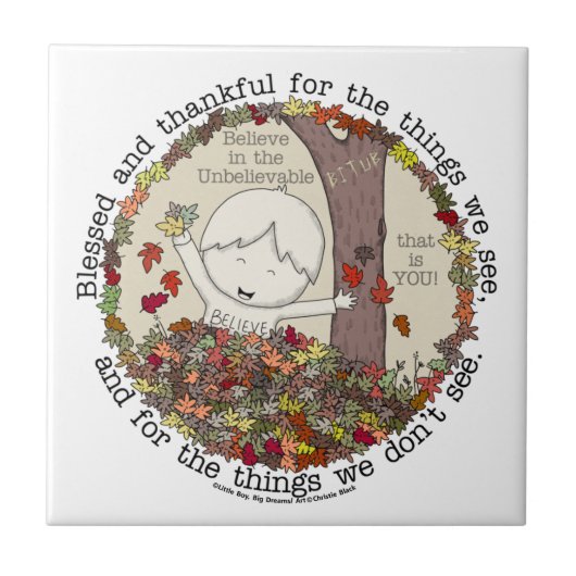 Gezegend en gelukkig tegeltje (Voorkant)