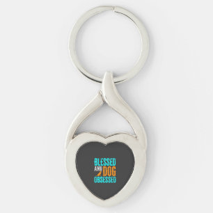 Gezegend en hondenverslaafde hondenliefhebber sleutelhanger