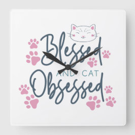 GEZEGEND EN KAT GEOBSEDEERD GEZEGDE VIERKANTE KLOK