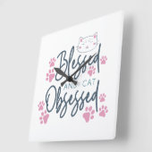 GEZEGEND EN KAT GEOBSEDEERD GEZEGDE VIERKANTE KLOK (Hoek)