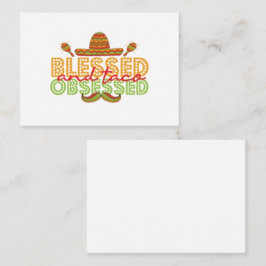 Gezegend en taco-obsessief leuk cadeau voor Cinco Notitiekaartje (Voorkant / Achterkant)