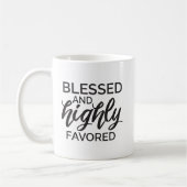 Gezegend en zeer begunstigd koffiemok (Links)